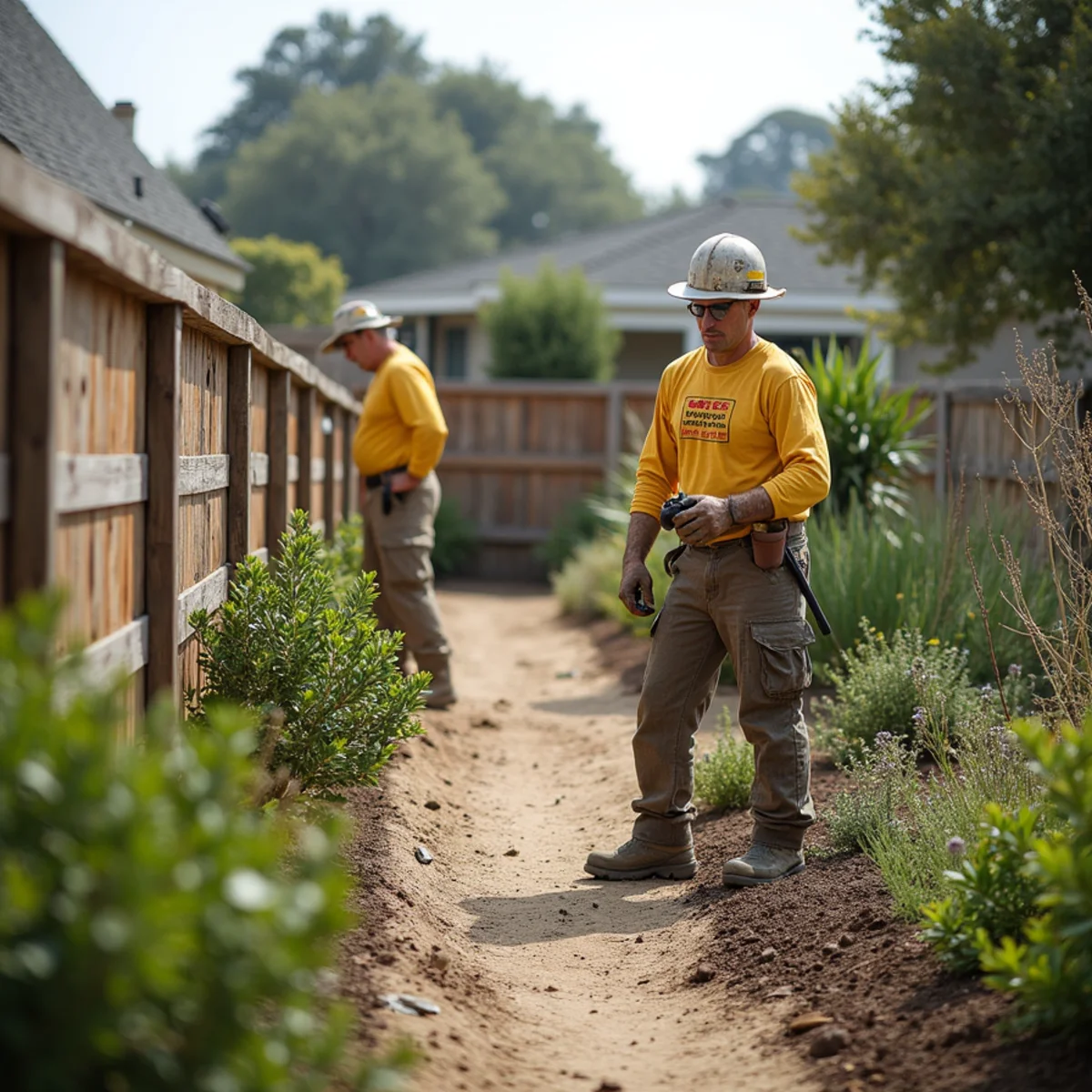 A Los Osos garden protected by a tall no-climb fence and planted with deer-resistant native shrubs