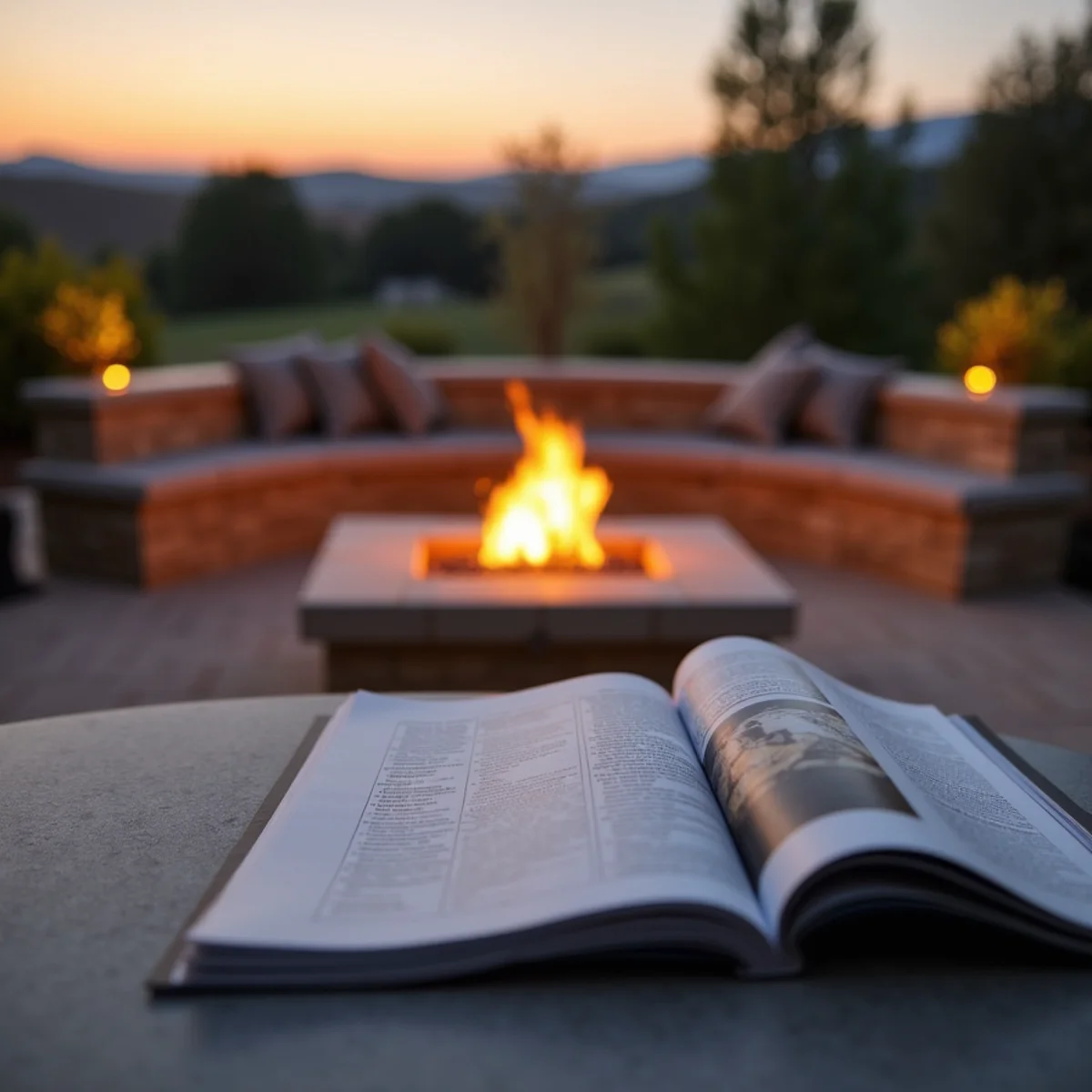 Custom gas fire pit & seating, Paso Robles