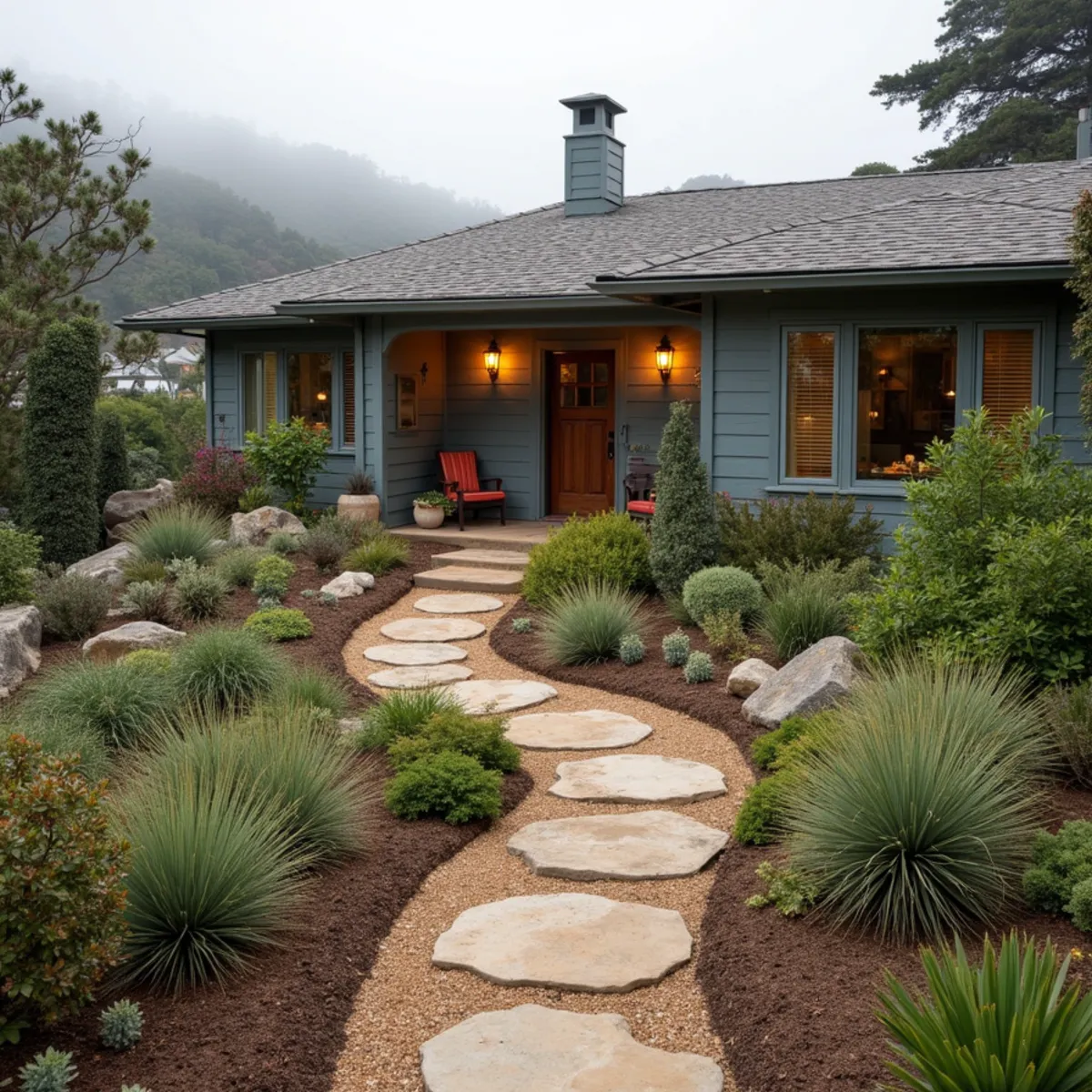 Water-wise landscaping project in Big Sur, CA by Kestrel Landscapes