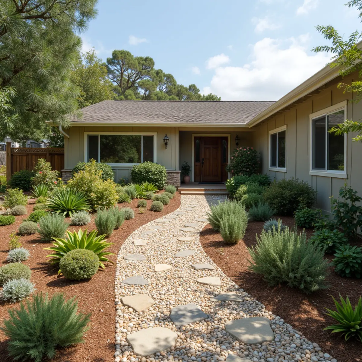Water-wise landscaping project in Halcyon, CA by Kestrel Landscapes