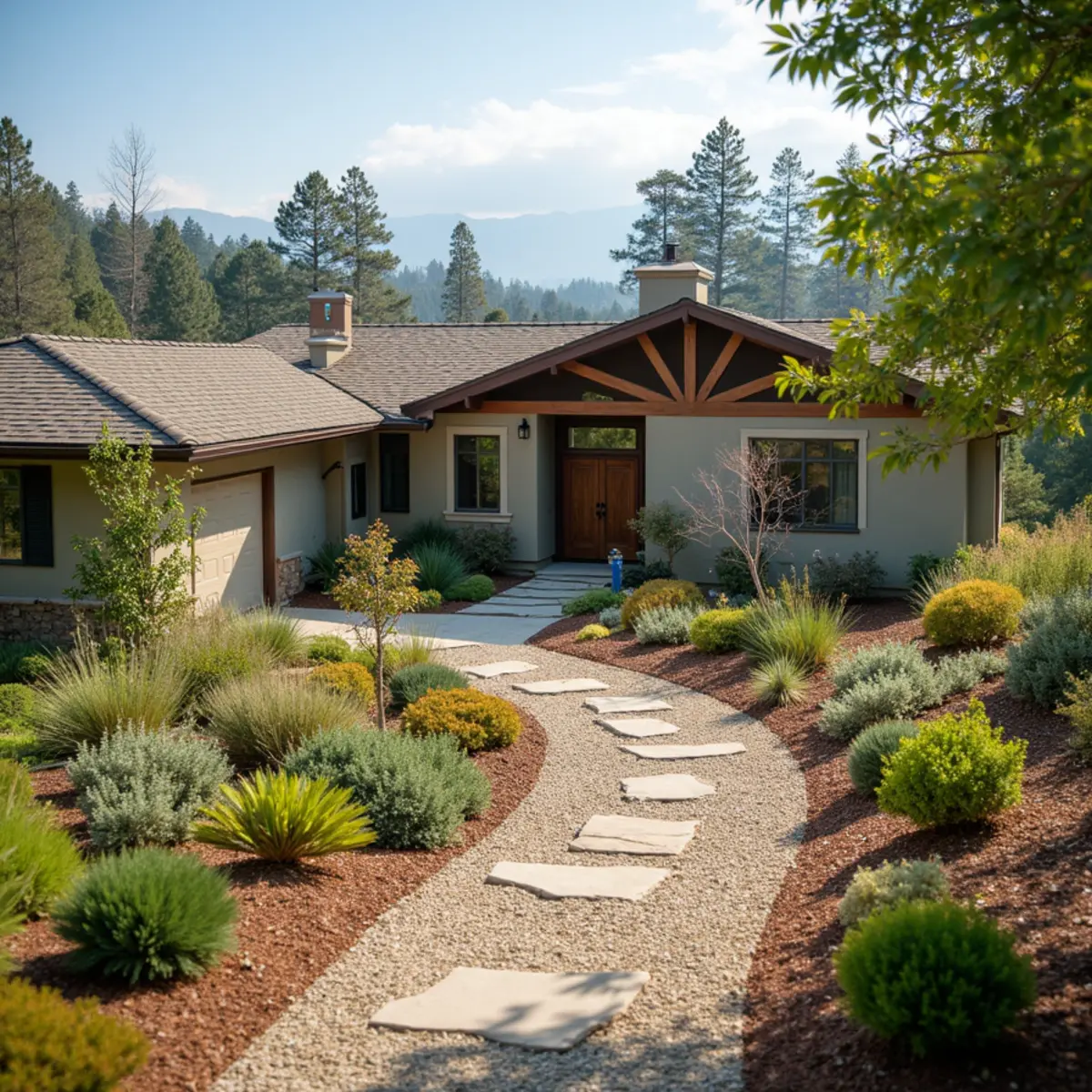 Water-wise landscaping project in Oak Shores / Lake Nacimiento, CA by Kestrel Landscapes